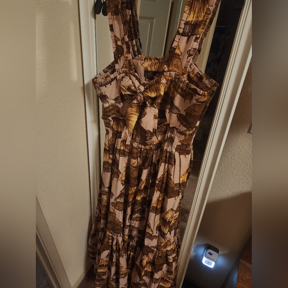 FARM RIO Malocas Beige Sleeveless Midi Dress - Picture 5 of 12